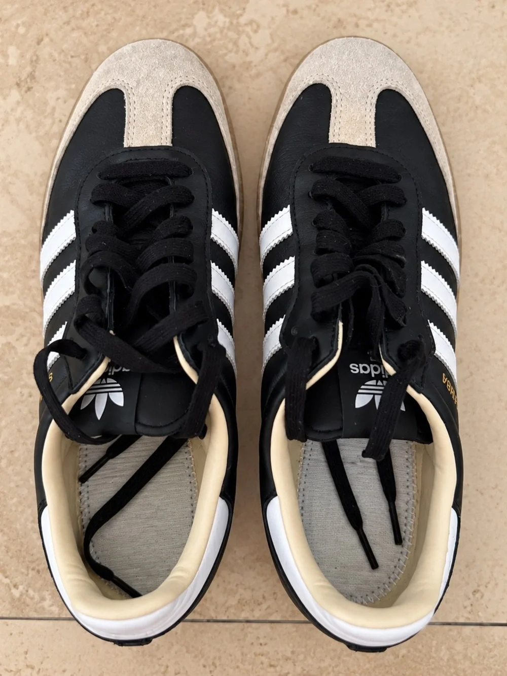 adidas Samba Black White Gum Leather Sneakers